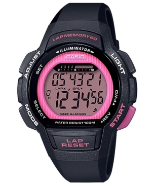 image of Casio Women-s Digital Black Resin Strap Watch 37.2mm