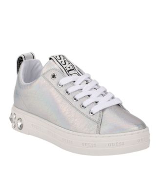guess women's silver sneakers