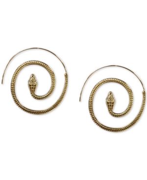 image of Thalia Sodi Gold-Tone Medium Pave Snake Spiral Hoop Earrings, 1.85