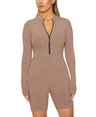 Naked Wardrobe - Snatched Zip-Front Romper