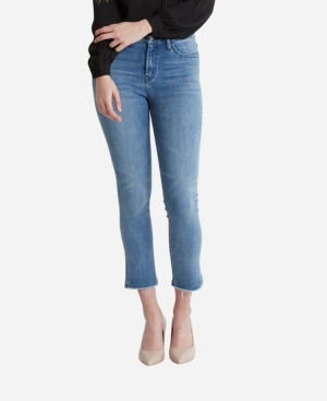 image of Flying Monkey Women-s High Rise Hem Detail Crop Straight Jeans