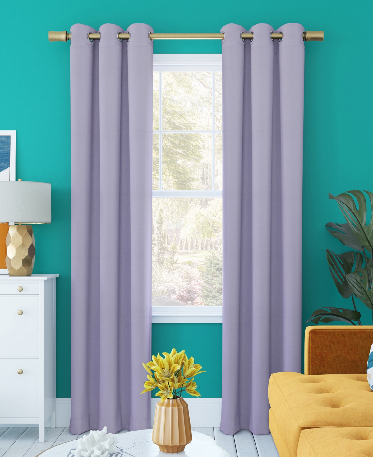 Harper Bright Vibes 100% Blackout Grommet Curtain Panel - Sunflower yellow