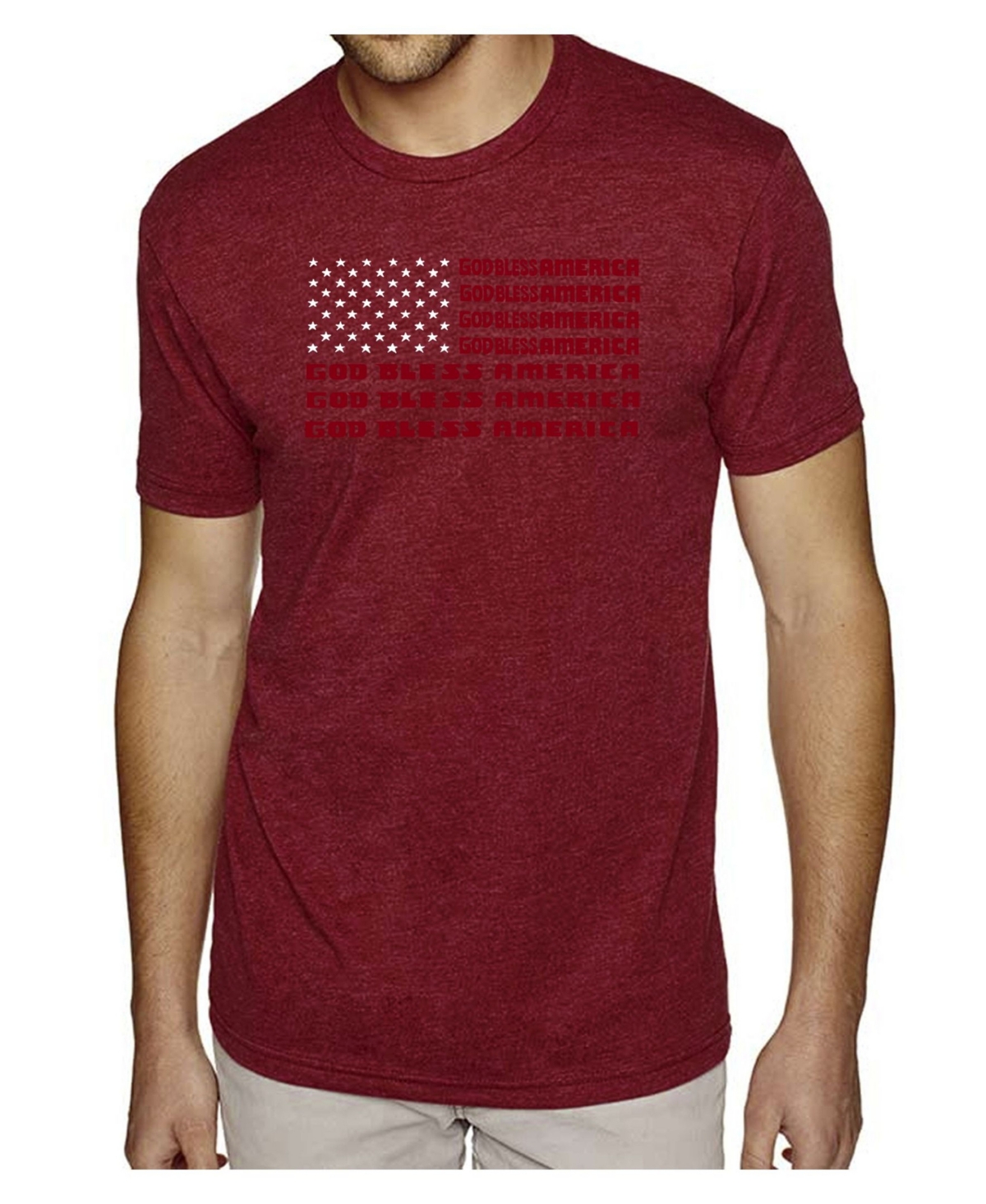 La Pop Art Men's Premium Word Art God Bless America T-shirt
