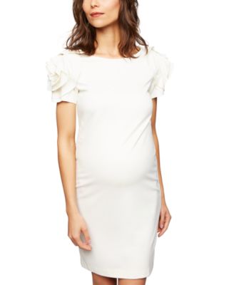 white maternity occasion dress