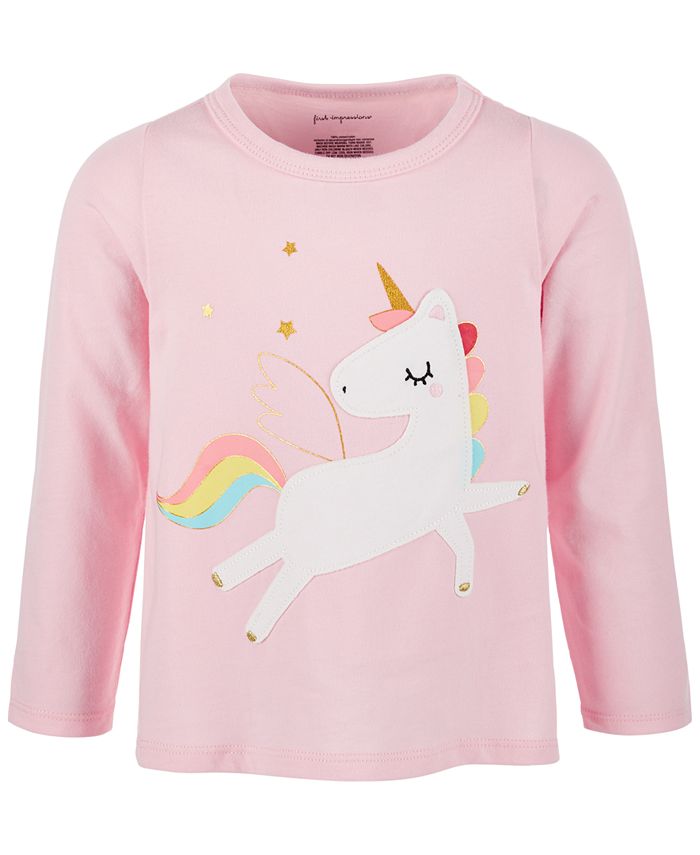First Impressions Baby Girls Rainbow Unicorn Long-Sleeve Cotton T-Shirt ...