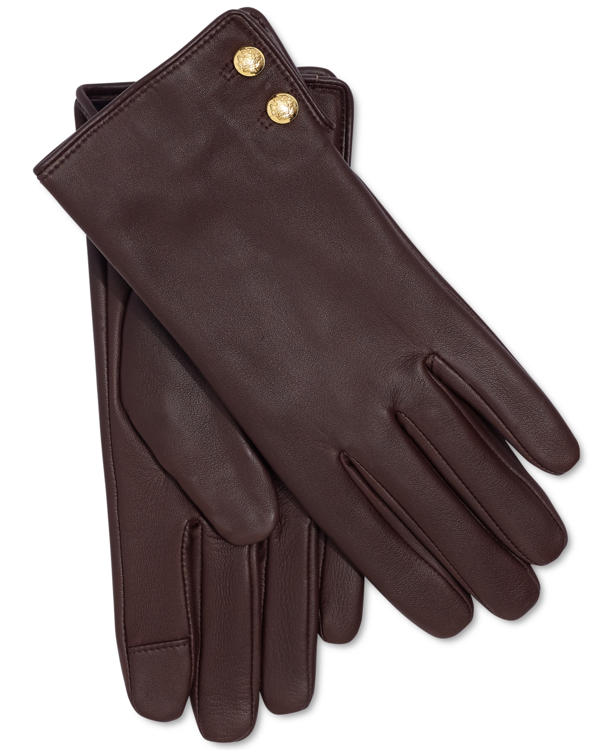 Lauren Ralph Lauren Women's Leather Touchscreen Gloves In Country Brown