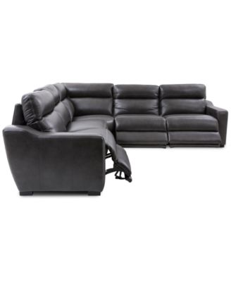 Gabrine 5-Pc. Leather Sectional with 3 Power Headrests