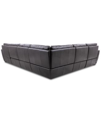 Gabrine 6-Pc. Leather Sectional with 3 Power Headrests and Chaise
