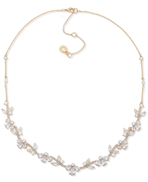 image of Anne Klein Gold-Tone Crystal Frontal Necklace, 16