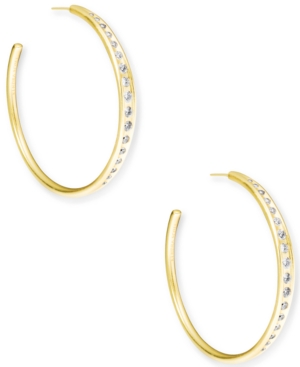 image of Kendra Scott 14k Gold-Plated Medium Cubic Zirconia C-Hoop Earrings, 2