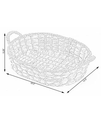 Seagrass Fruit Bread Basket Tray with Handles