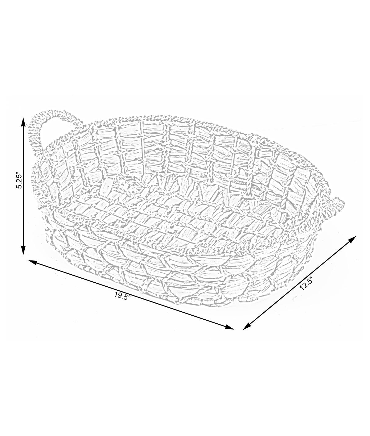 Wickerwise Seagrass Fruit Bread Basket Tray with Handles