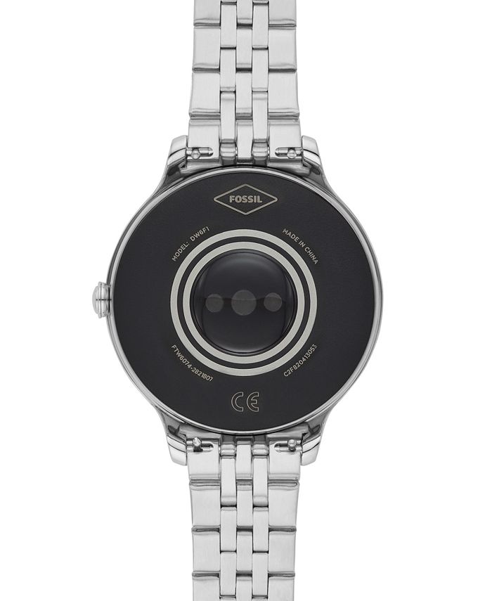 black stainless steel touchscreen smartwatch