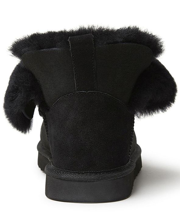 dearfoams women's fireside perth shearling foldover boot slipper
