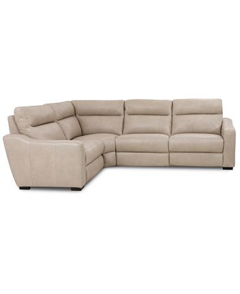 Furniture - Gabrine 4-Pc. Leather Sectional with 2 Power Headrests