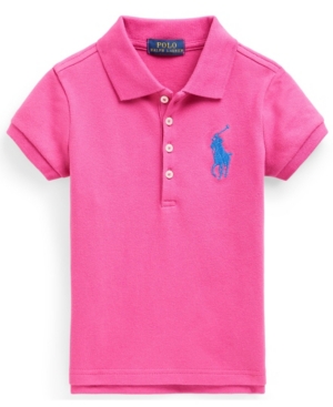 image of Polo Ralph Lauren Toddler Girl Big Pony Stretch Mesh Polo