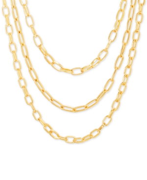 image of Steve Madden Gold-Tone Link Chain Layered Necklace, 16