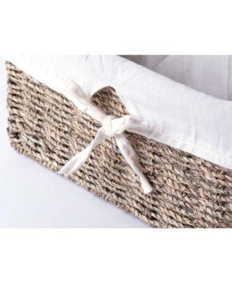 Vintiquewise Seagrass Shelf Basket Lined with Lining