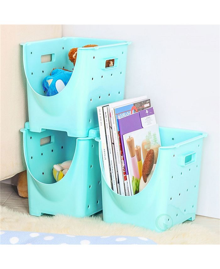 Basicwise Vintiquewise Stackable Plastic Storage Container, Stacking