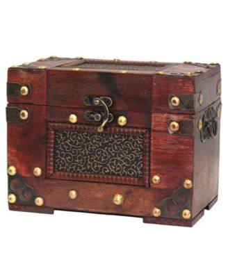 Rustic Studded Index/Recipe Card Box with Antiqued Latch, 4 X 6 Cards