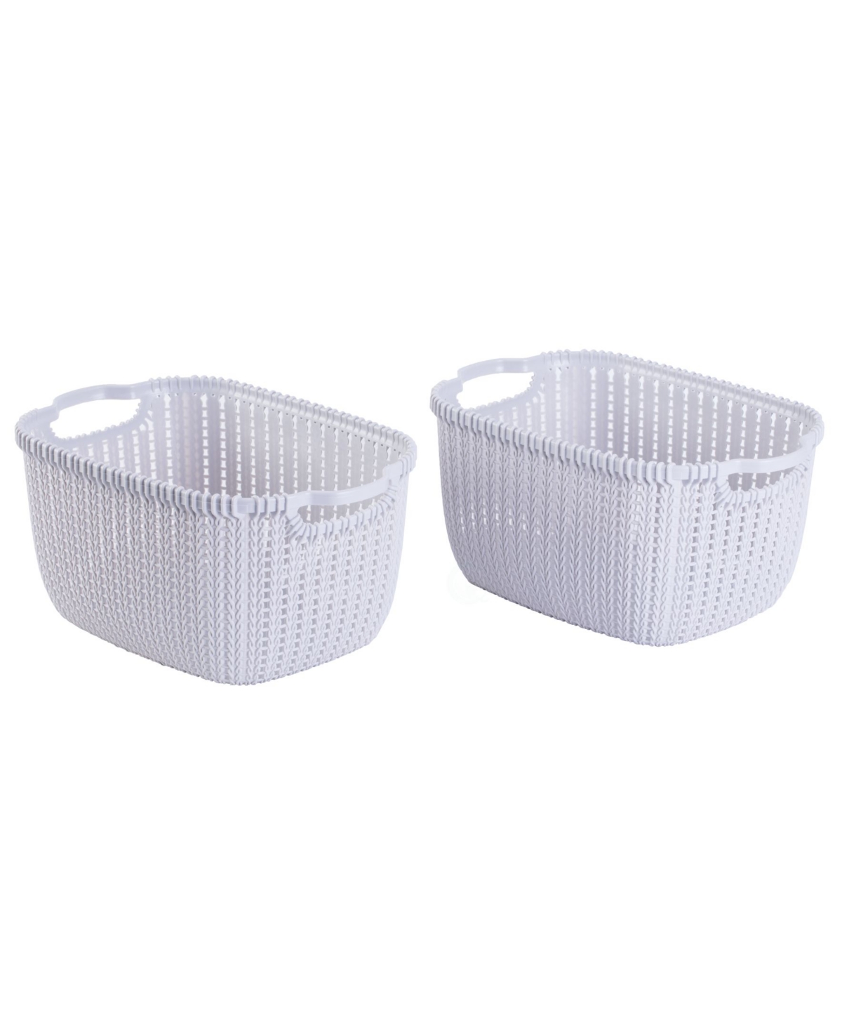 Vintiquewise Plastic Wicker Medium Basket, Set of 2