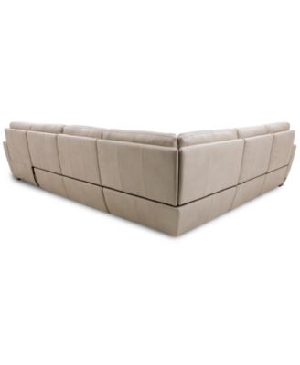 Gabrine 6-Pc. Leather Sectional with 2 Power Headrests & Chaise, Created for Macy's