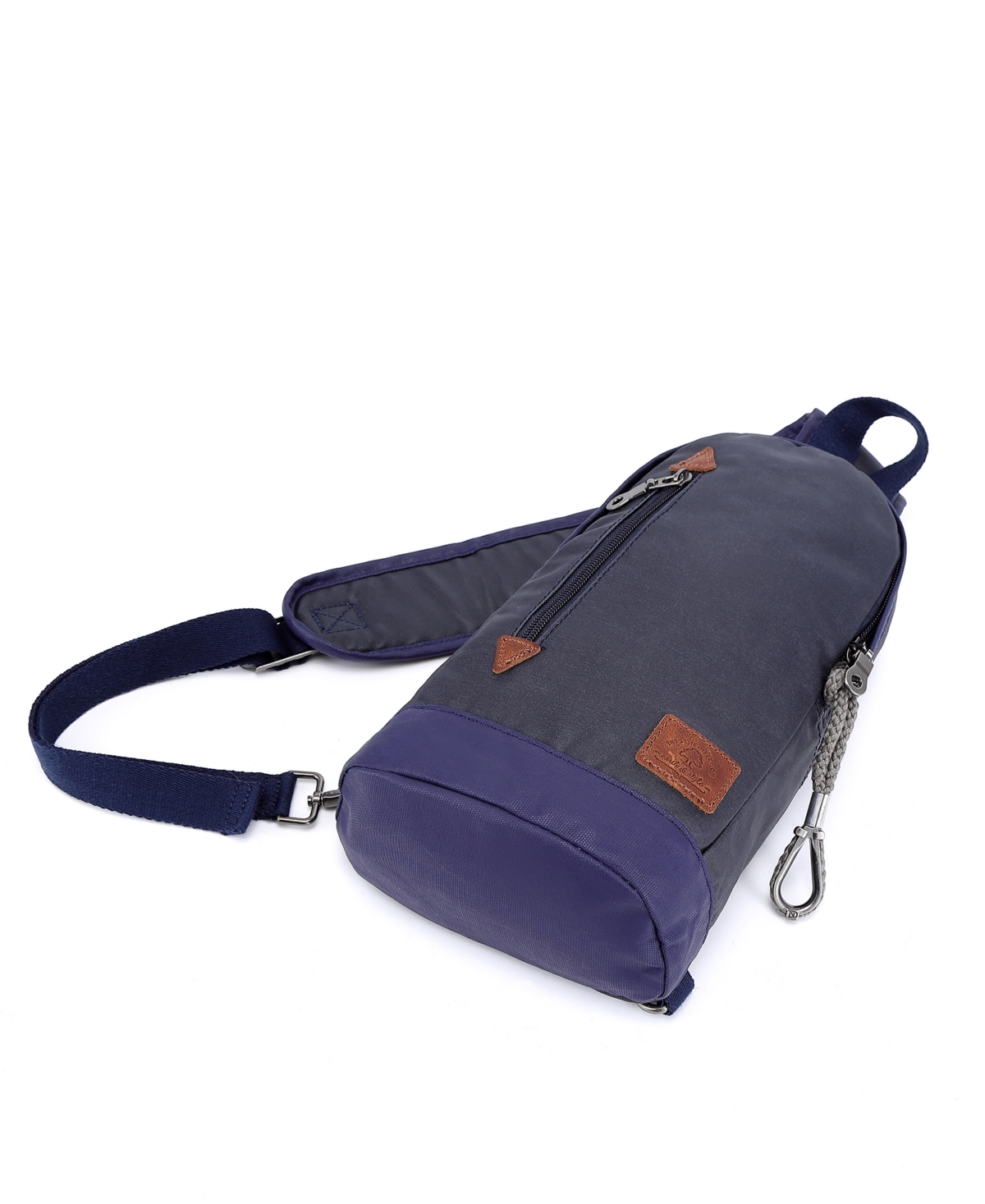 Tsd Brand Urban Light Coated Canvas Sling Bag In Navy