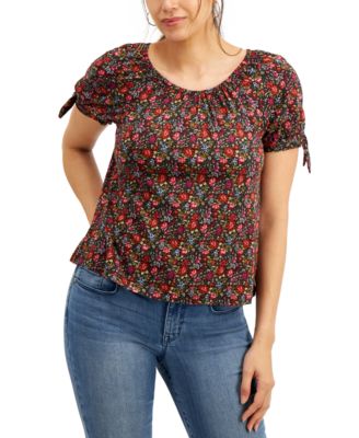 売れ筋商品|||スタイルアンドコー カットソー トップス レディース Petite Printed Convertible Top, Exclusively at Macy's Bright Whit Cmb Style & Co Petite Printed Convertible Top, Created for