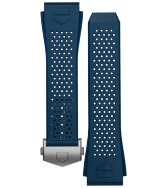 image of Tag Heuer Connected Blue Perforated Rubber Smart Watch Strap