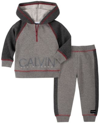 Calvin Klein - Baby Boys Half-zip Fleece Pant Set