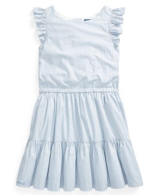 macy's blue and white striped dress