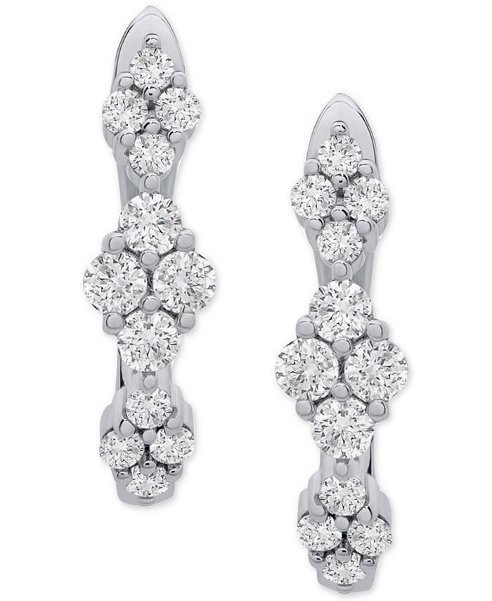 Wrapped in Love Diamond Cluster Huggie Hoop Earrings (1 ct. t.w.) in