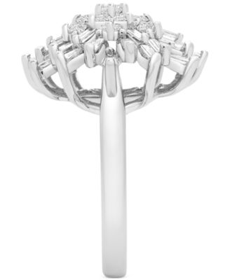 Diamond Starburst Cluster Ring (1-1/2 ct. t.w.) in 14k White Gold or 14k Yellow Gold, Created for Macy's