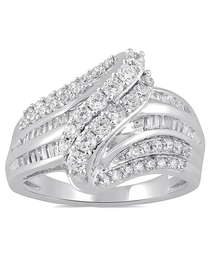 Macy's - Diamond Cluster Statement Ring (1 ct. t.w.) in 10K White Gold