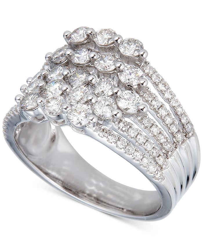 Macy's - Diamond Multi-Row Statement Ring (1-1/2 ct. t.w.) in 14k White Gold