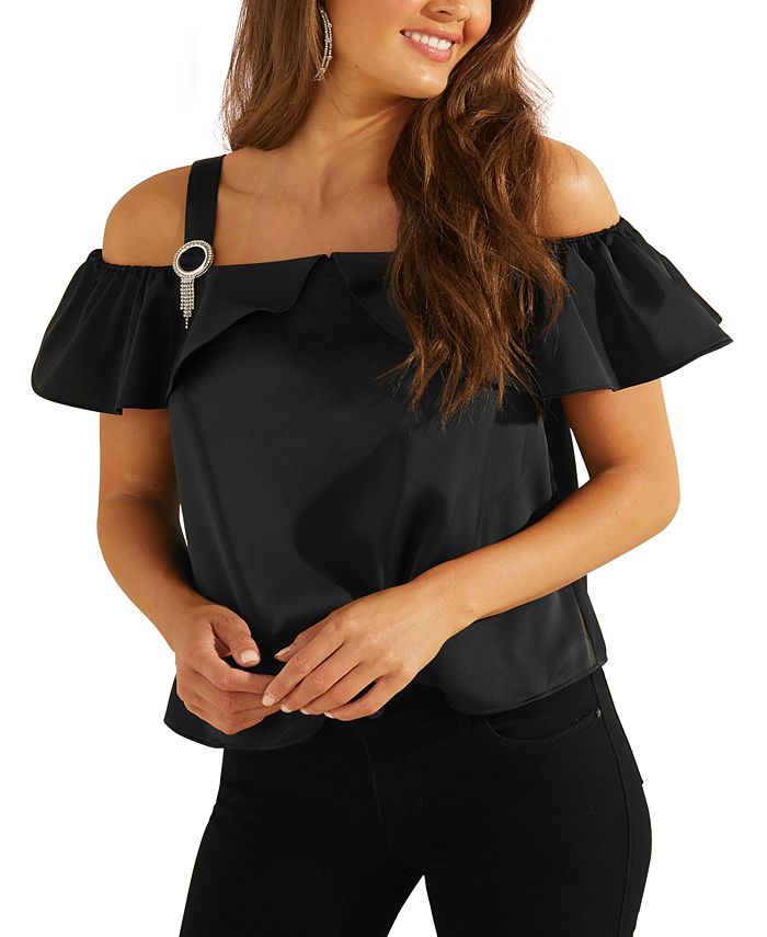 Black cold online shoulder top asda