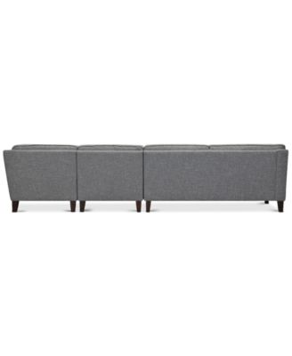 CLOSEOUT! Sandrew 4-Pc. Fabric Sectional with 2 Power Foot Rests, Created for Macy's
