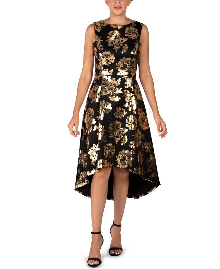 Donna Ricco Floral-Print High-Low Dress - Macy's