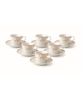 Lorren Home Trends Trends Floral Design 12 Piece 2oz Espresso Cup and ...