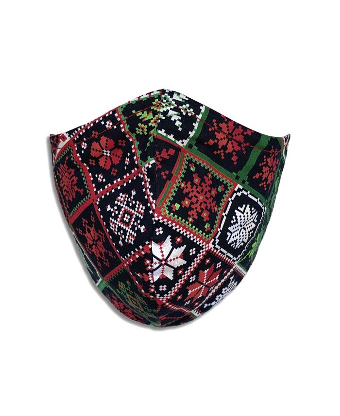 Calabrum Adult Cotton Reversible Buffalo Check Cone Face Mask, 2 Pack