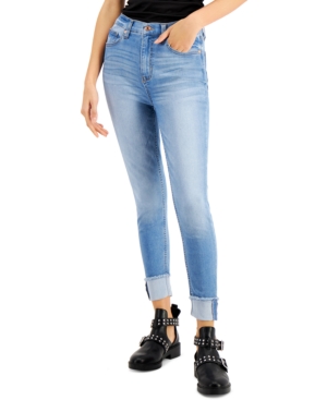 image of Celebrity Pink Juniors- High-Rise Cuffed Skinny Jeans