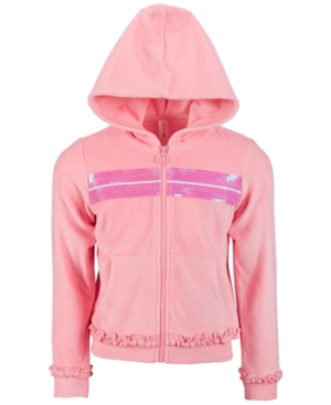 image of Ideology Little Girls Velour Sequin Zip-Up Hoodie, Created for Macy-s