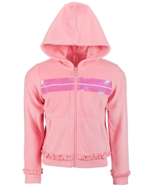 Ideology Little Girls Velour Sequin Zip-Up Hoodie Created for Macy's
