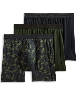 Jockey Men's 3-Pack Active Microfiber Boxer Briefs