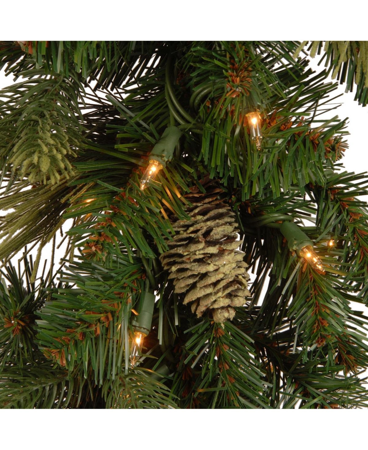 National Tree Company Carolina Pine Garland with flocked cones & 100 Battery Operated Led Lights