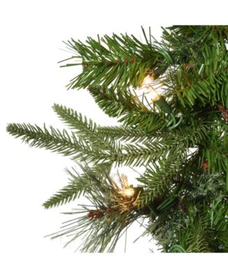 National Tree 9'x10" "Feel Real" Colonial Garland with Berries, Cones and 50 Clear Lights