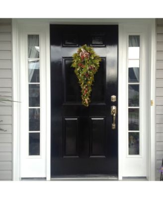 36" Frosted Berry Teardrop with Battery Operated Warm White LED Lights