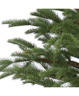 National Tree Company 4' Feel Real(R) PE Norwegian Spruce Entrance Trees in Wiskey Barrel Pot with 100 Clear Lights