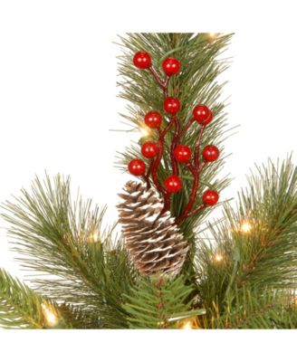 National Tree Company 4' Feel Real®  Bristle Berry Entrance Tree in Dark Bronze Pot with 100 Clear Lights