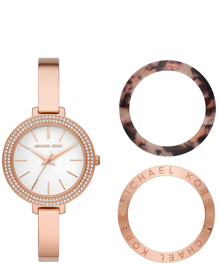 Michael Kors Women's Jaryn Rose Gold-Tone Stainless Steel Bangle Watch  Giftset 36mm & Reviews - All Watches - Jewelry & Watches - Macy's
